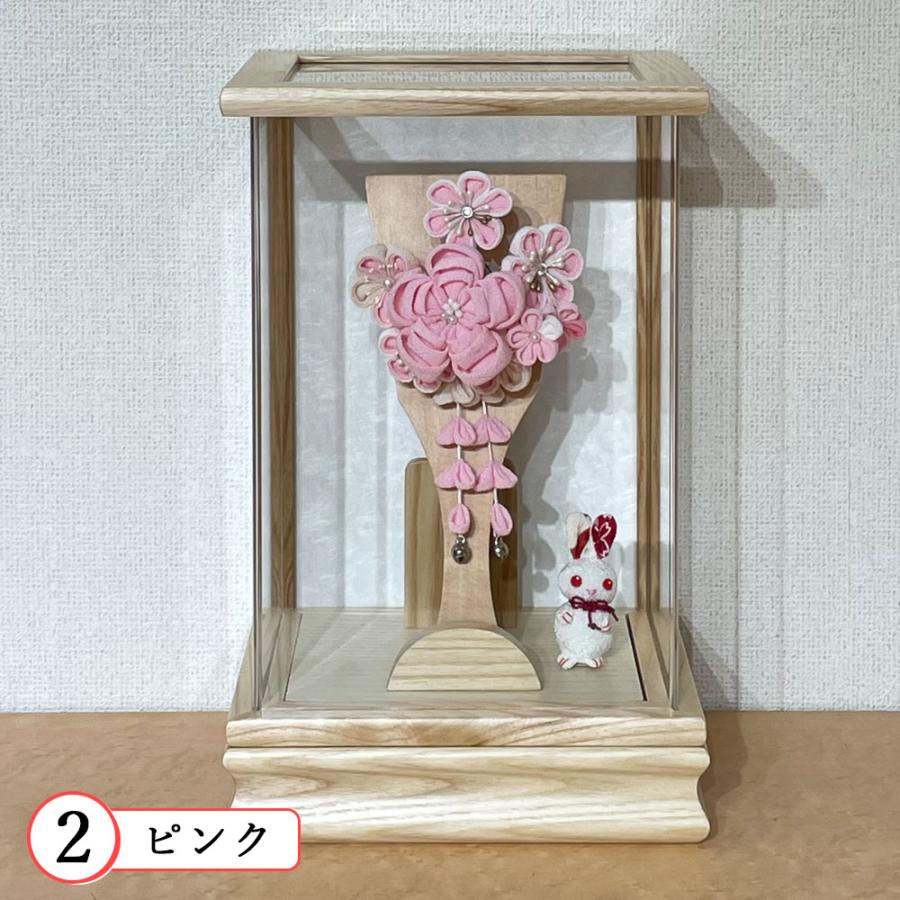 羽子板 お祝い 7号 (高さ約31cm) 赤 ピンク グレージュ ケース飾り