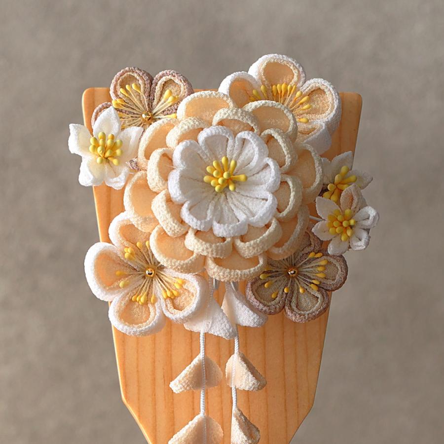 羽子板 つまみ細工 単品 初正月 7号 (高さ25cm) コンパクト 花飾り