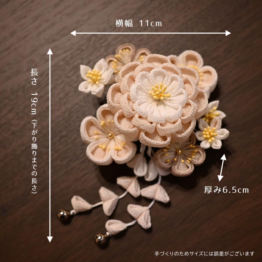 羽子板 つまみ細工 単品 初正月 7号 (高さ25cm) コンパクト 花飾り