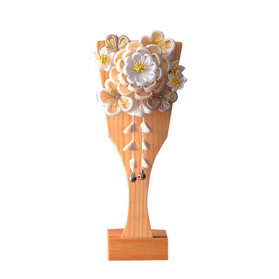羽子板 つまみ細工 単品 初正月 7号 (高さ25cm) コンパクト 花飾り