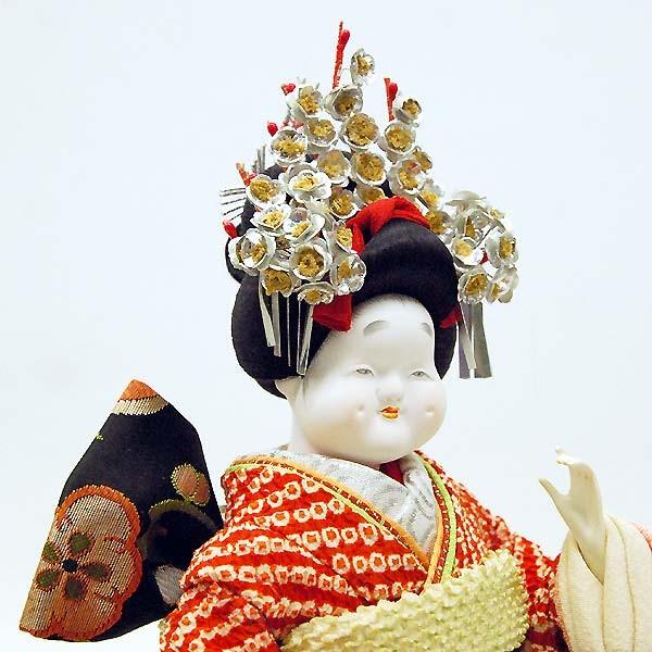 日本人形 お福 禿 正絹鹿の子（着物） 本ねり頭 : 家具通販-販売店