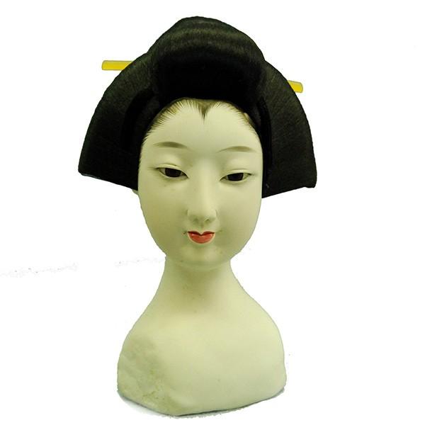日本人形頭 顔 手芸品 部品 尺一(10号) 芸者 張びん