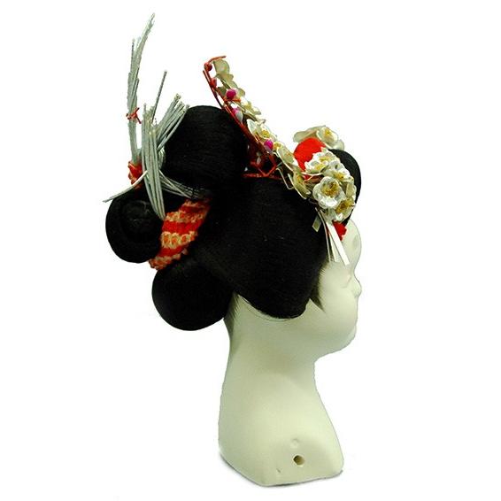 日本人形頭 顔 手芸品 部品 お多福 禿 (大)_2