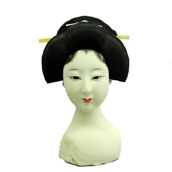 日本人形頭 顔 手芸品 部品 尺二 丸まげ