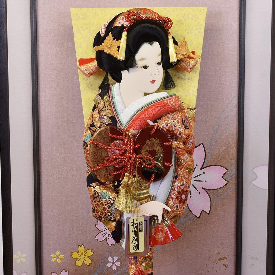 羽子板立台付き！ 押絵羽子板 正絹 手づくり お正月 飾り 日本情緒 良き日本 羽子板 お祝い 羽子板飾り 金襴 押絵羽子板 18号 ケース飾り