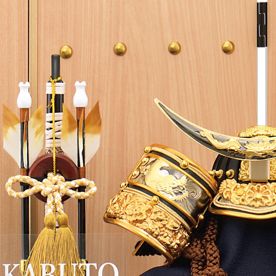 五月人形 伊達 コンパクト 収納飾り 兜飾り 木目 兜 木 7号 かぶとミニ 黒金伊達兜 kabuto モダン 可愛い おしゃれ 小さい 5月人形 2025 sn2548-7_3