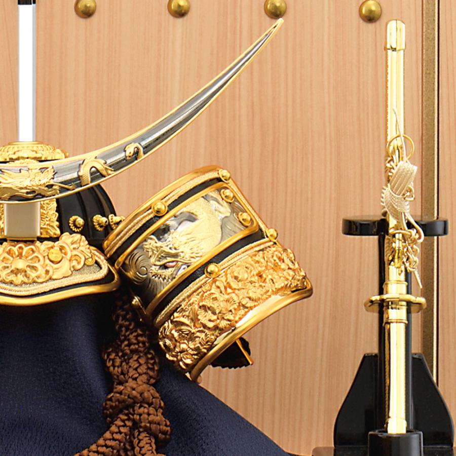 五月人形 伊達 コンパクト 収納飾り 兜飾り 木目 兜 木 7号 かぶとミニ 黒金伊達兜 kabuto モダン 可愛い おしゃれ 小さい 5月人形 2025 sn2548-7_4