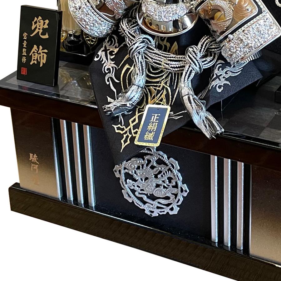 伊達政宗 五月人形 シルバー兜飾り収納セット 正絹糸 アウトレット