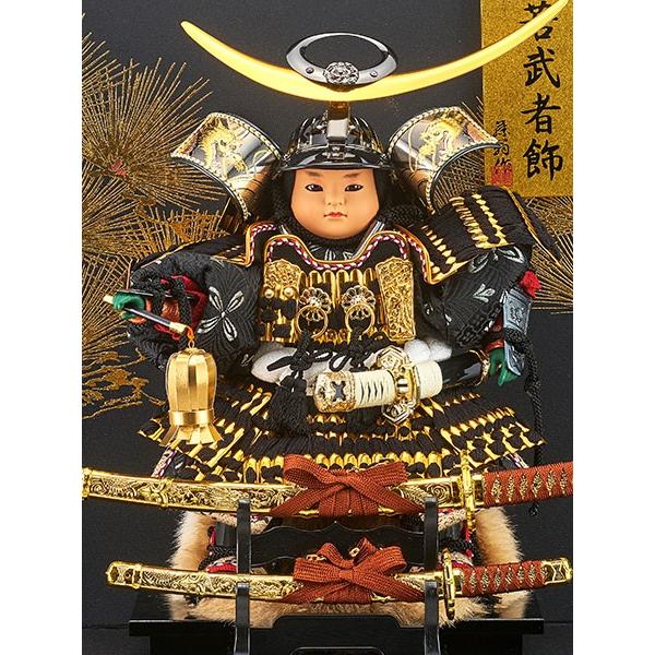 五月人形 ケース飾り 上杉謙信 子供大将 上杉 金 205-908 金色