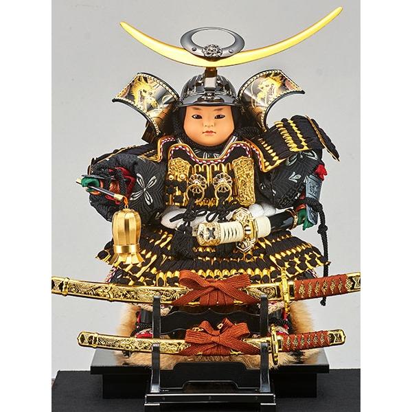 五月人形 ケース飾り 上杉謙信 子供大将 上杉 金 205-908 金色