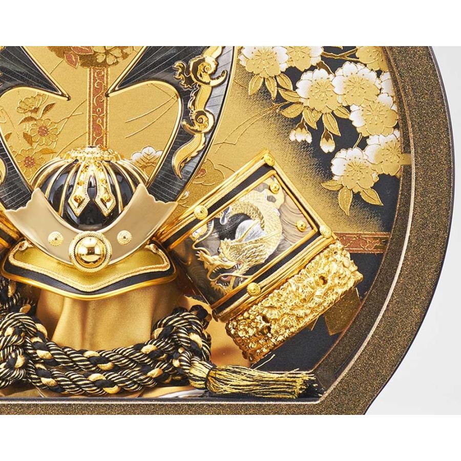 五月人形 5月人形 兜飾り ケース飾り 剣竜 金 黒 おしゃれ お洒落 かっこいい コンパクト 2023