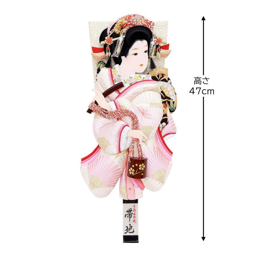 羽子板 単品 コンパクト かわいい おしゃれ 15号 (高さ約47cm) 初正月飾り モダン ミニ 羽子板飾り 押絵羽子板 振袖 帯地 京香 15号 汐汲 1014-15-734 2026_1