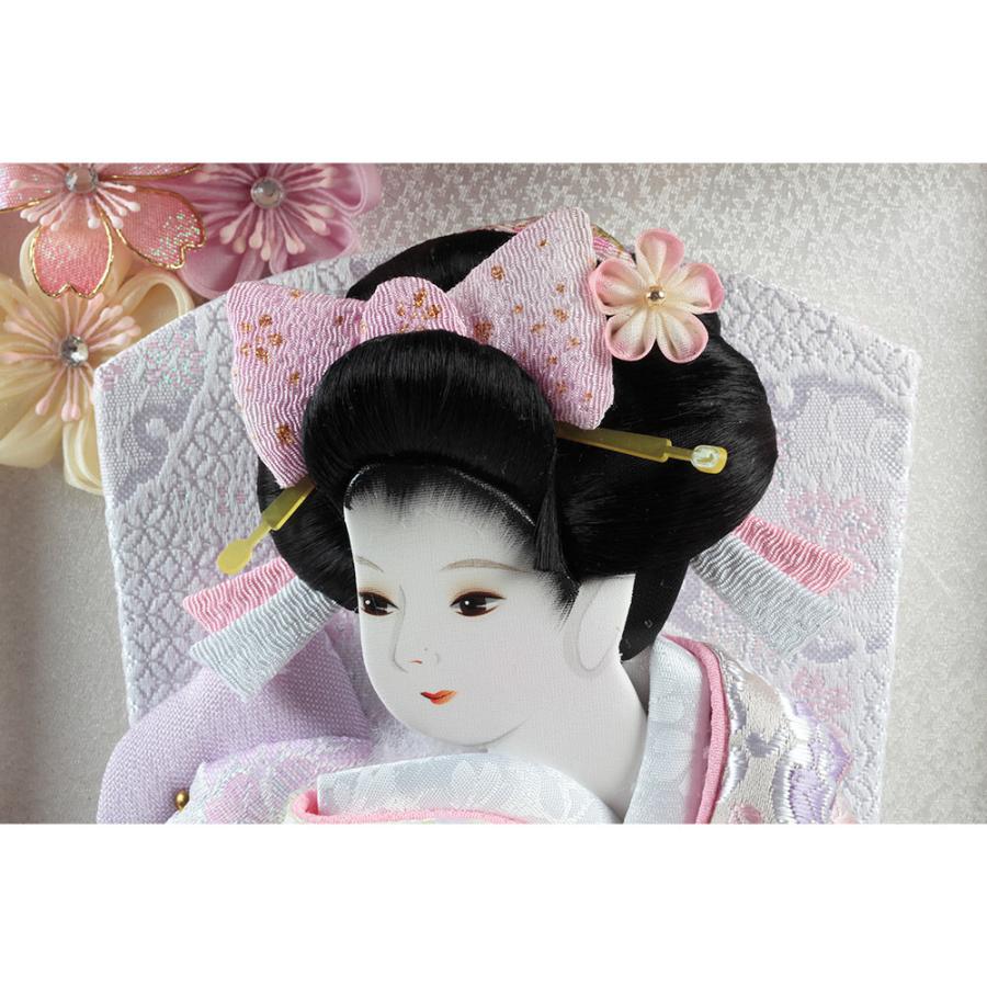 久月 羽子板 壁掛け 選べる 羽子板飾り 刺繍振袖 壁掛けタイプ 紫