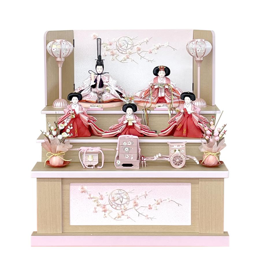 オンラインストアストア 雛人形 お祝い ひな人形 3段 三段 収納飾り 収納箱 5人飾り 五人飾り 白 ピンク おしゃれ かわいい 可愛い モダン おすすめポイント Ssl Daikyogo Or Jp