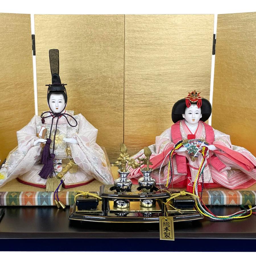 雛人形 お祝い ひな人形 平飾り 親王飾り 2人飾り 二人飾り 京十三番 二曲柱付 黒檀 おしゃれ かわいい 可愛い モダン ひな祭り かわいい ひな おひな様 2026_2
