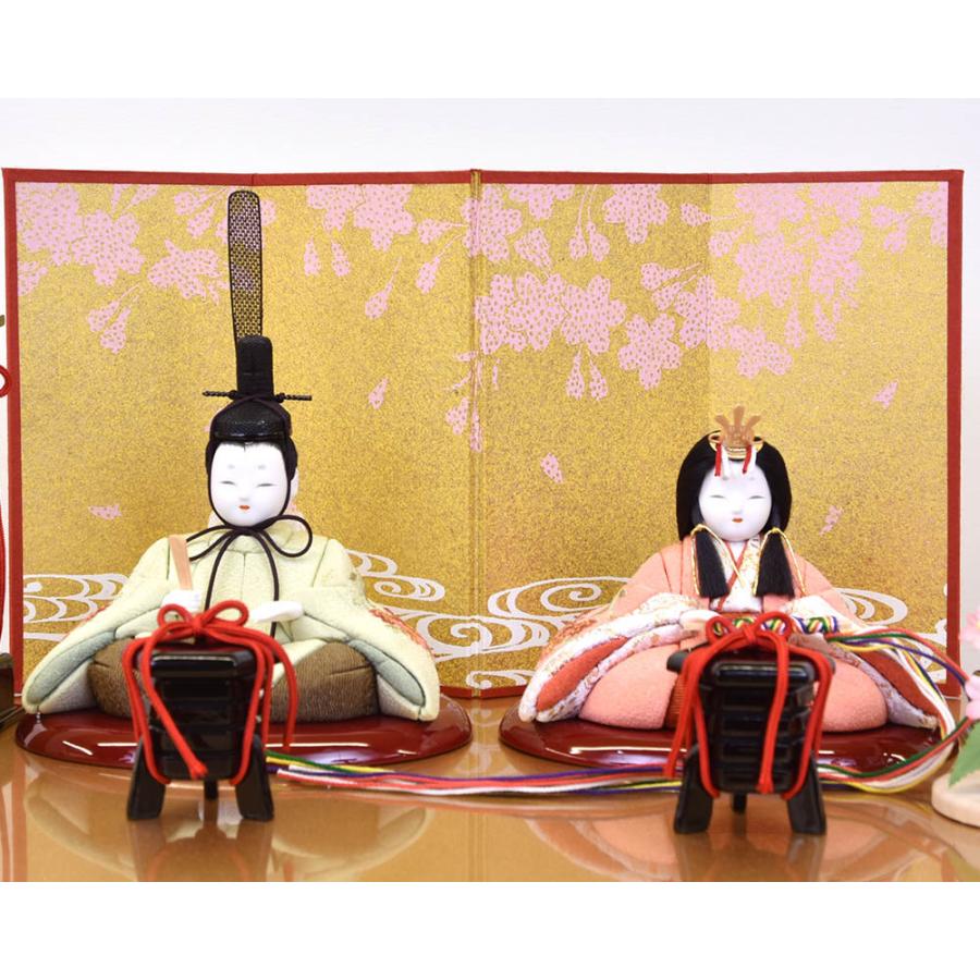 雛人形 コンパクト 木目込み 一秀 親王飾り かわいい シンプル モダン コンパクト ひな人形 平飾り 2人 2025 25-c-125_3