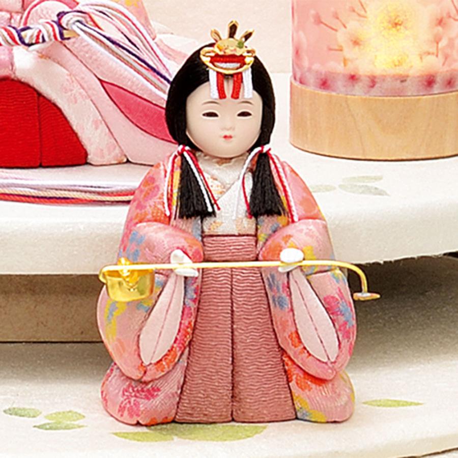 木目込みミニ雛人形 雛人形 コンパクト 木目込み 一秀 ひな人形 五人飾 16号 さくらさくら