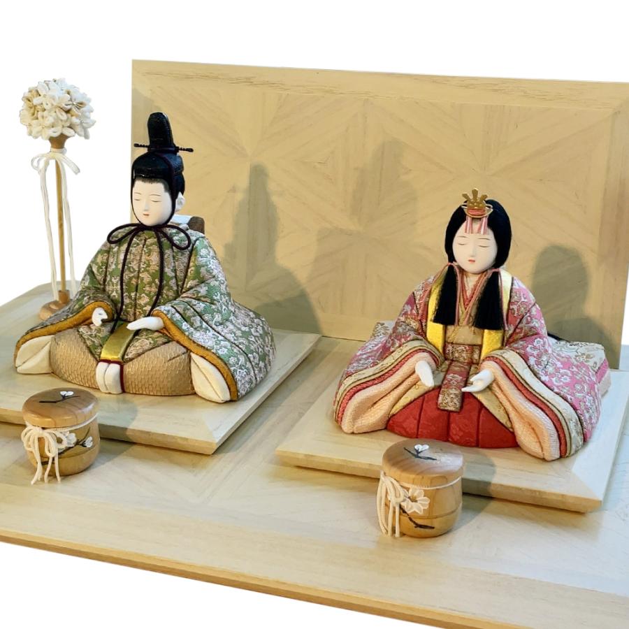 雛人形 お祝い 木目込み 一秀 ひな人形 親王飾 翠香雛 かわいい コンパクト ミニ お雛様 おしゃれ まる顔 2025 h-52-7_5
