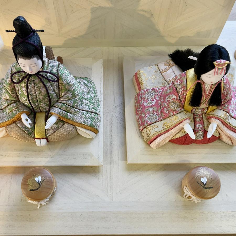 雛人形 お祝い 木目込み 一秀 ひな人形 親王飾 翠香雛 かわいい コンパクト ミニ お雛様 おしゃれ まる顔 2025 h-52-7_8