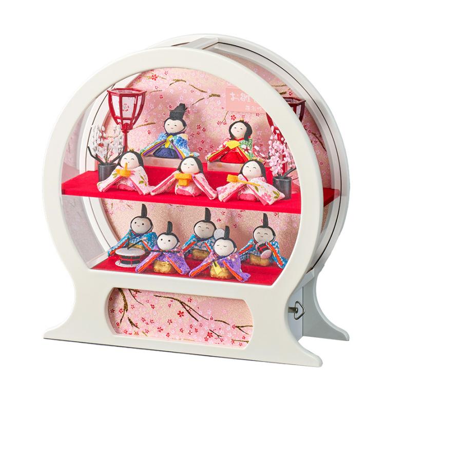 クリアランスショップ 雛人形 ケース飾り ひな人形 コンパクト おしゃれ お雛様 舞あそび 白わらべ十人飾り アクリルケース 白 ピンク 手作り縮緬 オルゴール内蔵 22 直売ファッション Ssl Daikyogo Or Jp