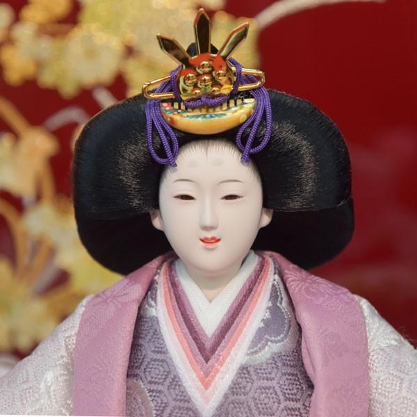 雛人形 パープル 紫 京都金彩蒔絵 台屏風 ひな人形 お雛様 初節句飾り