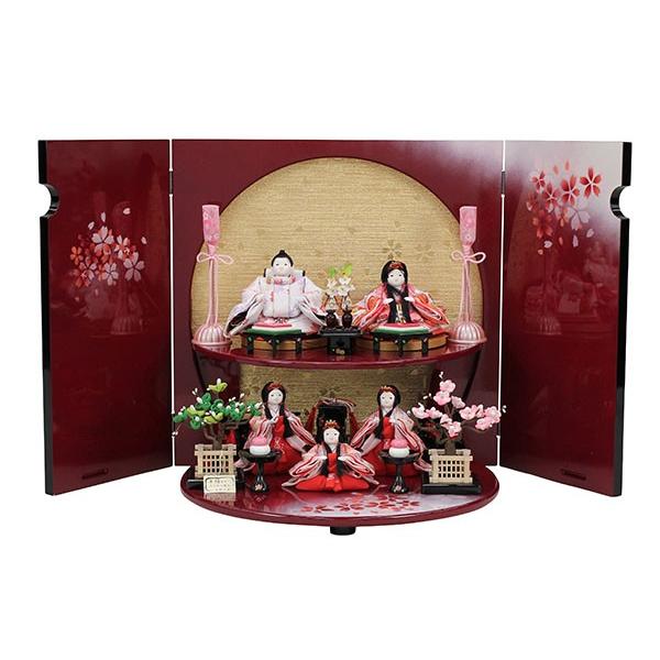 雛人形 五人飾り 超 コンパクト 5人 ミニ ひな人形 おしゃれ かわいい 初節句 お雛様 シンプル 台屏風折畳式(67804円)