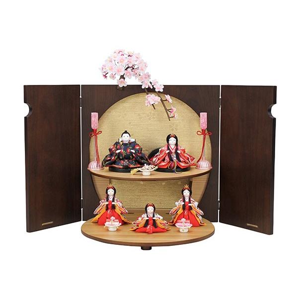 雛人形 五人飾り 超 コンパクト 5人 ミニ ひな人形 おしゃれ かわいい 初節句 お雛様 シンプル 台屏風折畳式(69828円)