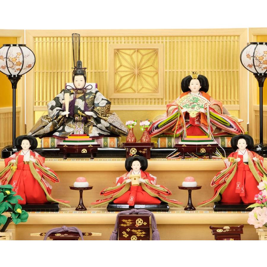 動作確認 雛人形 ひな人形 お祝い 三段飾り 3段飾り 五人飾り 5人飾り おしゃれ かわいい おしゃれ 可愛い 【LWH4087005193】(144936円)