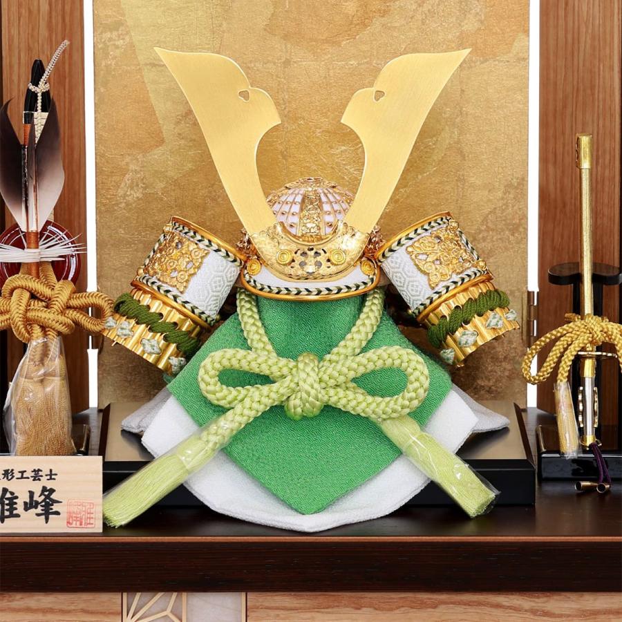 五月人形 兜飾り 収納飾り コンパクト 組子細工 緑 白 初節句 おしゃれ 5号 かわいい ミニ 端午の節句 子供の日 男の子 2026_2