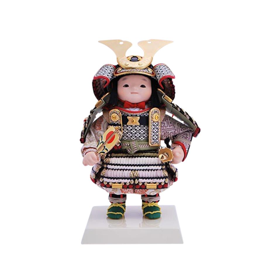 五月人形 幸一光 5月人形 お祝い 大将飾り 出飾り 青葉 あおば 黒小札 段威 緑白桃 かわいい かっこいい コンパクト ベージュ台 屏風 鯉幟 2025_5
