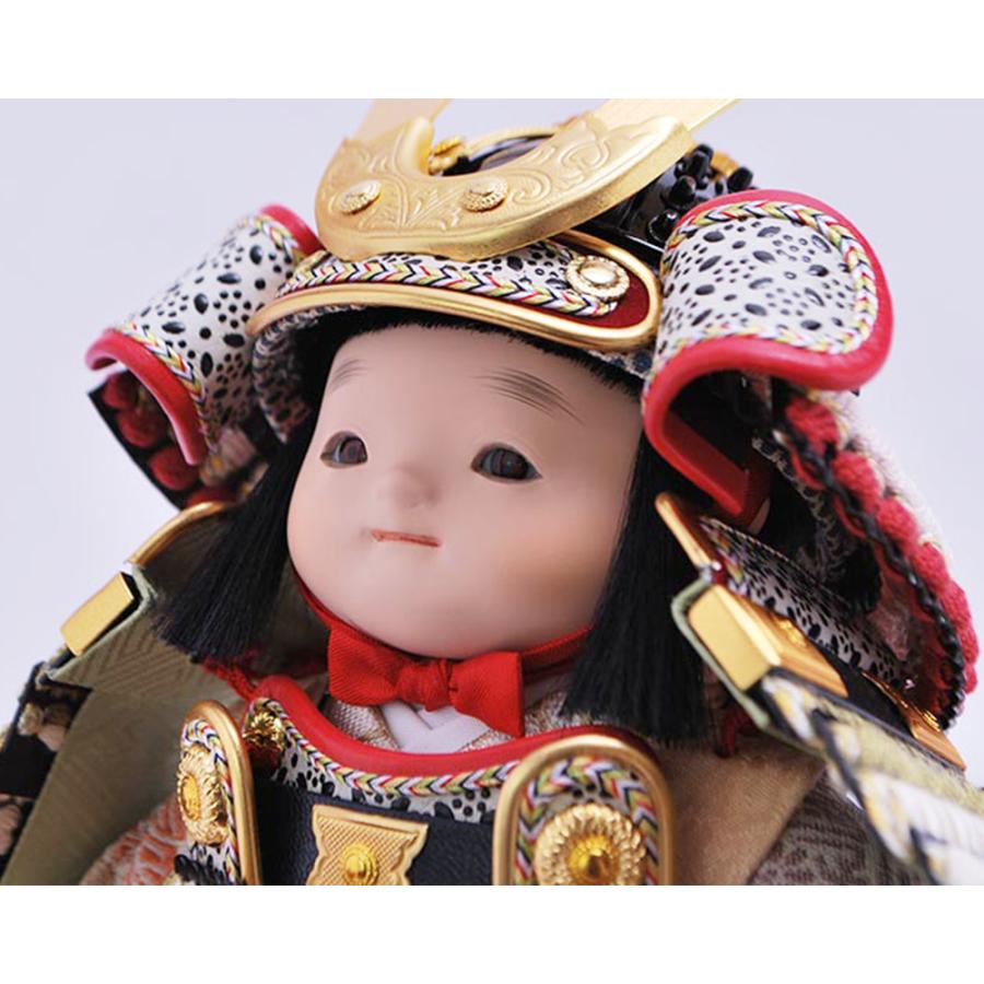五月人形 幸一光 5月人形 お祝い 大将飾り 出飾り 青葉 あおば 黒小札 段威 緑白桃 かわいい かっこいい コンパクト ベージュ台 屏風 鯉幟 2025_7