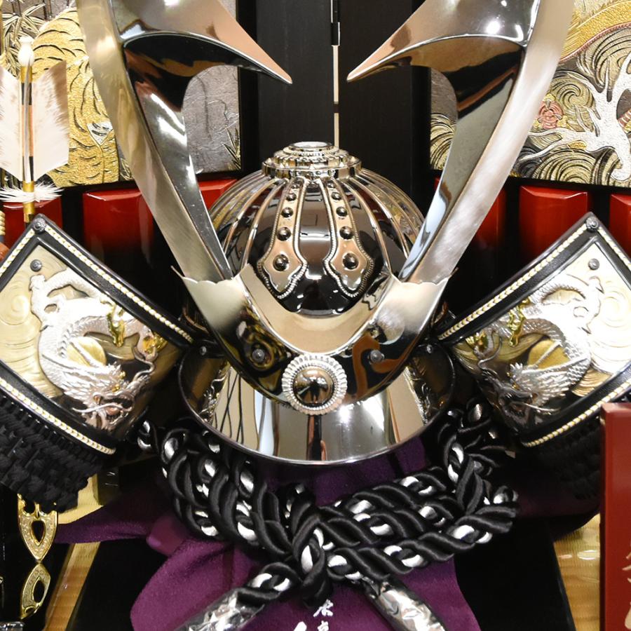 五月人形 久月作 お祝い 兜飾り 収納飾り 着用兜 黒 銀 赤 カッコいい 端午の節句 おしゃれ_2