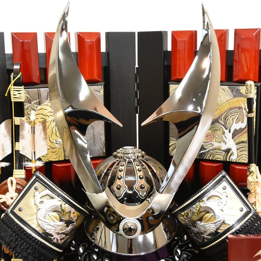 五月人形 久月作 お祝い 兜飾り 収納飾り 着用兜 黒 銀 赤 カッコいい 端午の節句 おしゃれ_3