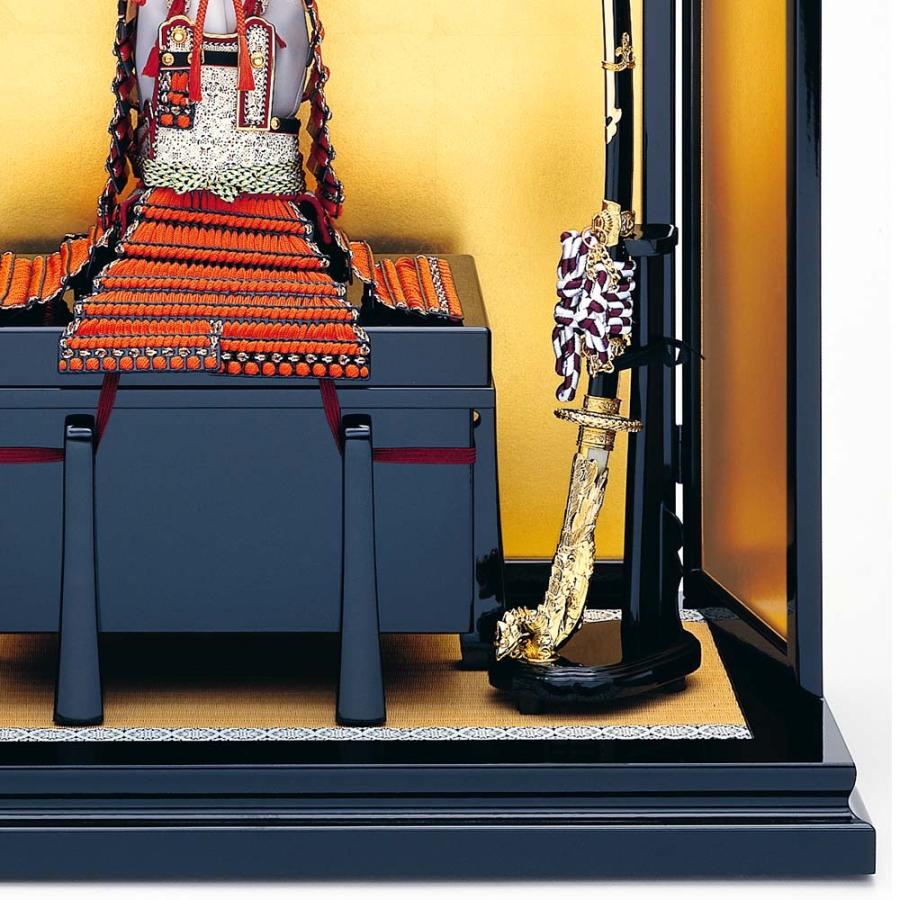 五月人形 真多呂人形作 鎧飾り 加藤一胄作 四分の一 赤糸 長鍬 鎧飾り