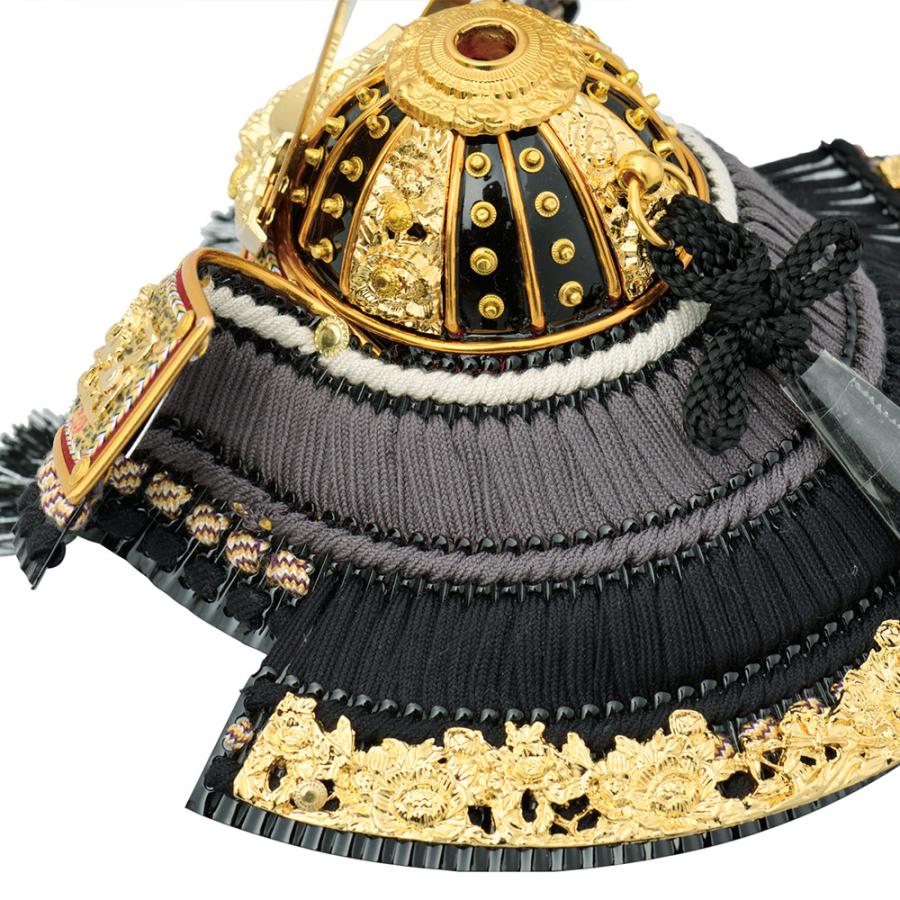 五月人形 コンパクト おしゃれ 兜飾り 7号 黒漆塗之兜 収納飾り 合わせ