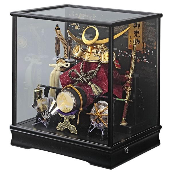 五月人形 兜飾り コンパクト 上杉謙信 ケース飾り ガラス