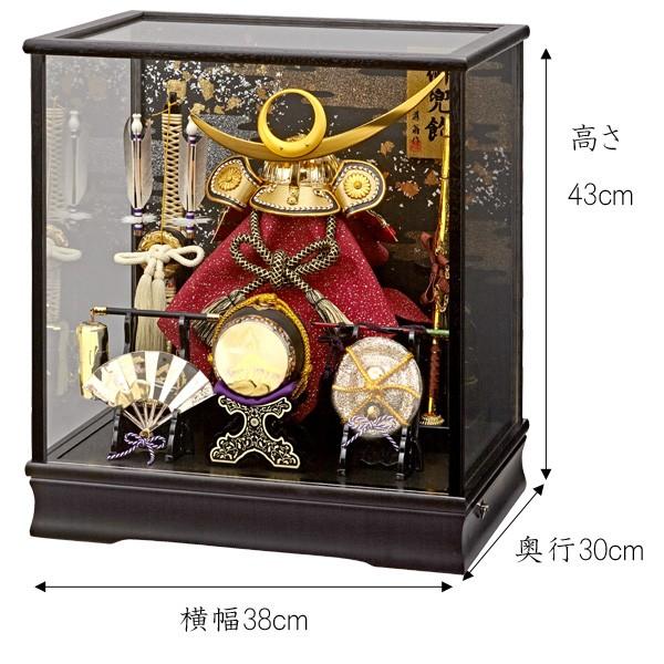 訳あり商品五月人形 上杉謙信 ガラスケース飾り オルゴール付き 初節句
