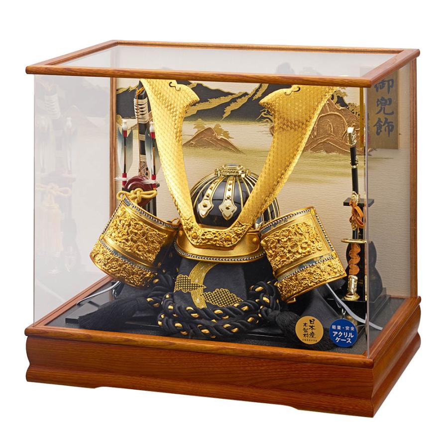五月人形 着用兜 ケース飾り 着用 コンパクト アクリルケース入り おしゃれ 兜飾りセット かぶと 2023