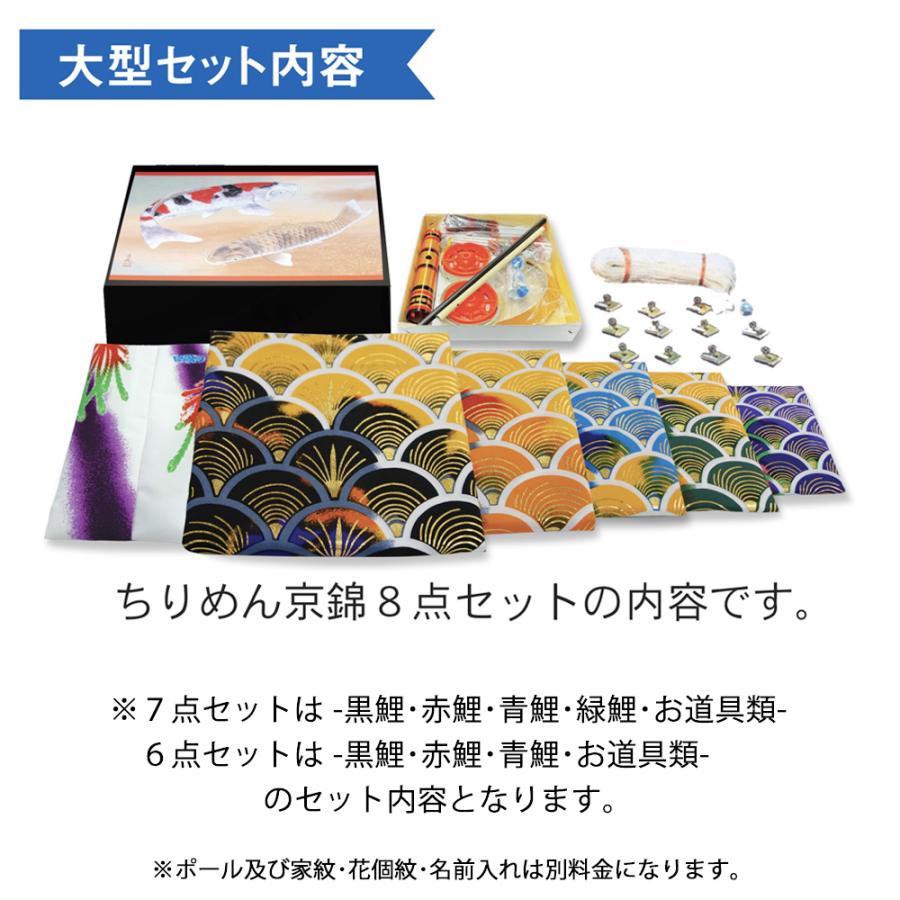 鯉のぼり 庭 園用 4m6点セット ちりめん京錦 こいのぼり ポール別売り 徳永鯉のぼり　撥水加工_2