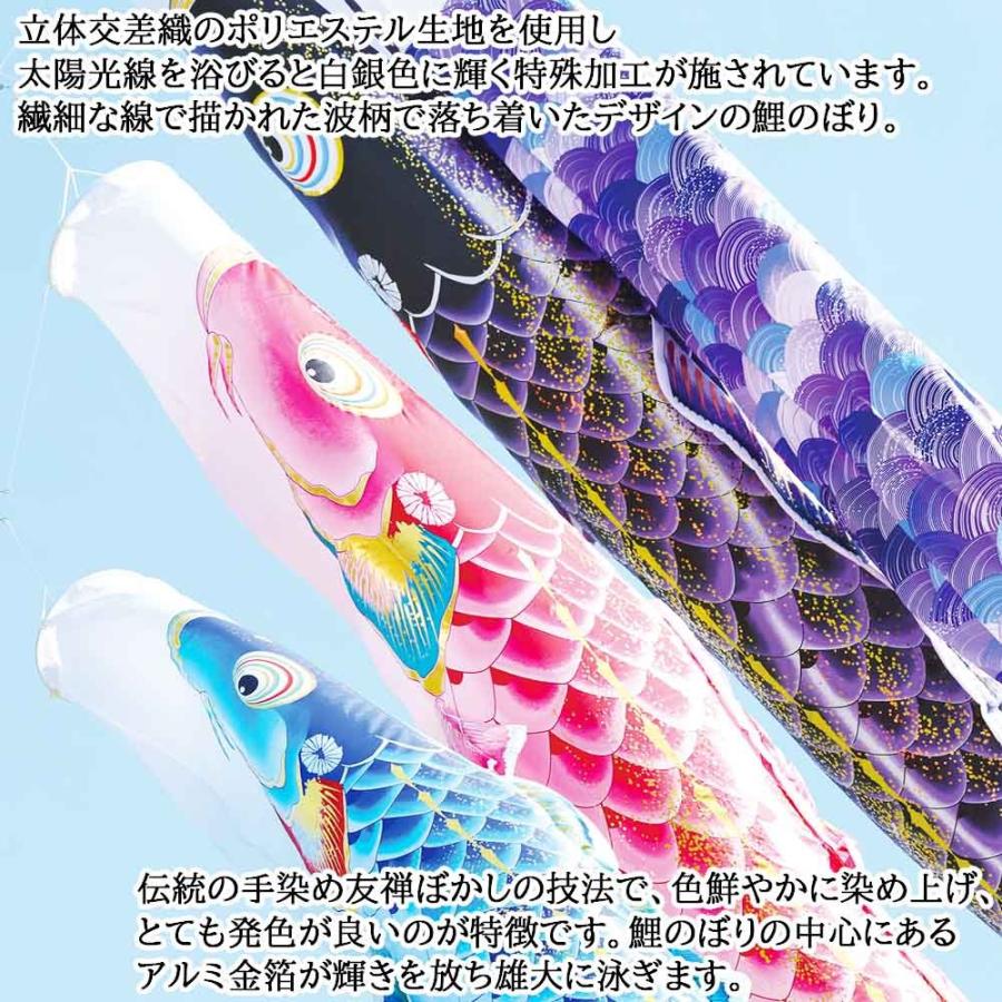 鯉のぼりこいのぼり 庭用 コンパクト にわデコ 千寿 撥水加工 おしゃれ 簡単設置 1.2m 7点セット商品 かわいいの画像