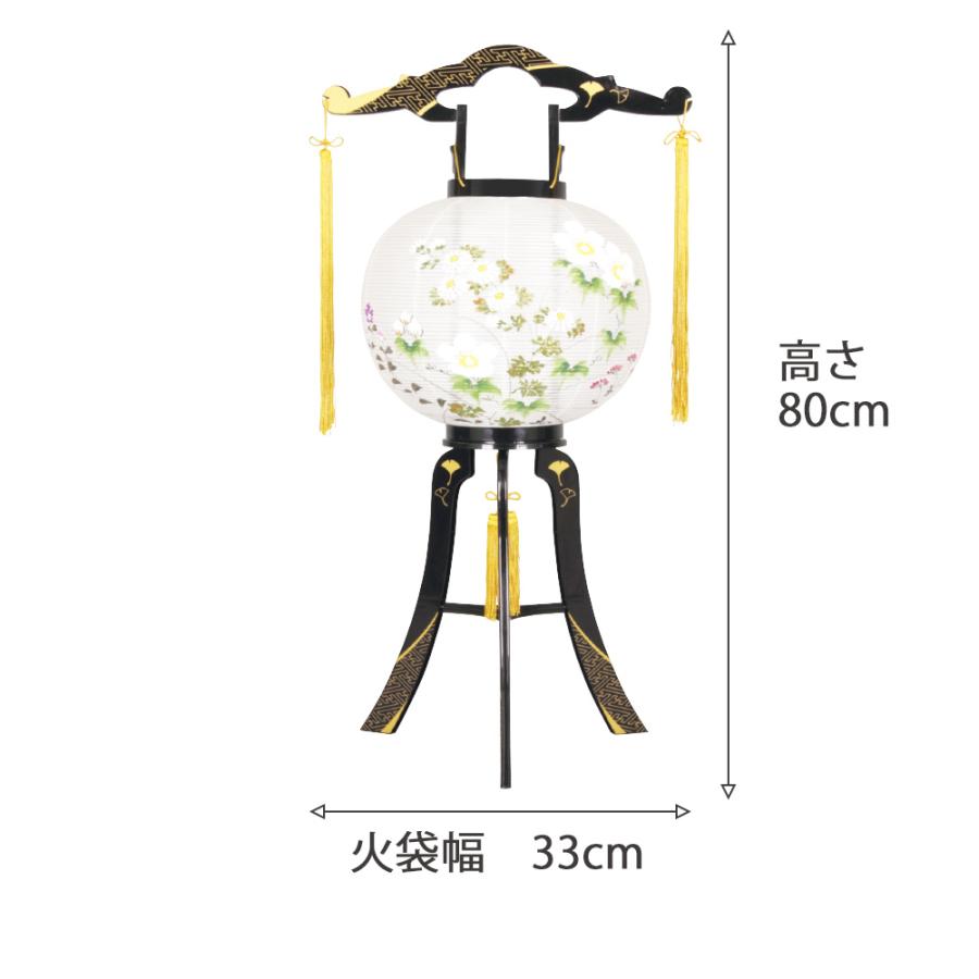 盆提灯 コンパクト ちょうちん 提灯 初盆 創作 モダン 綾型蒔絵絹絵入 プラスチック製 外火袋絹張り 電気コード式 ミニ かわいい 8406-11-410y 2025の画像