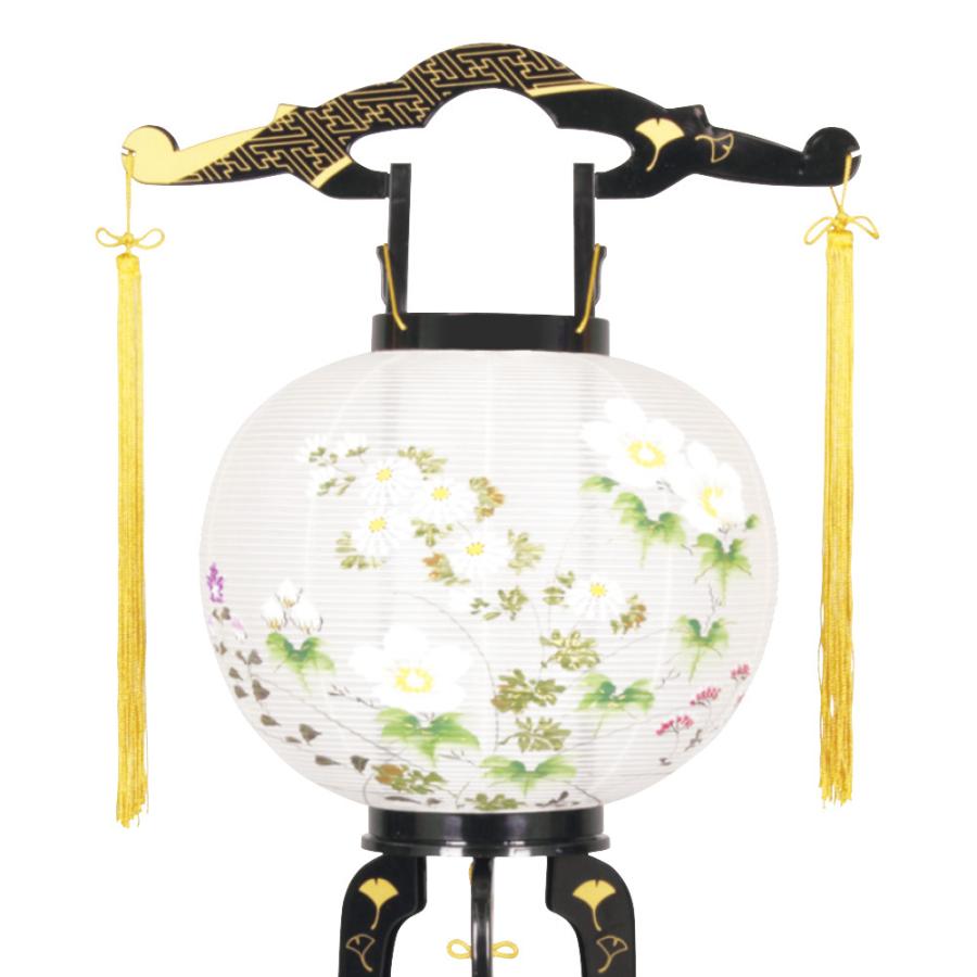 盆提灯 コンパクト ちょうちん 提灯 初盆 創作 モダン 綾型蒔絵絹絵入 プラスチック製 外火袋絹張り 電気コード式 ミニ かわいい 8406-11-410y 2025の画像