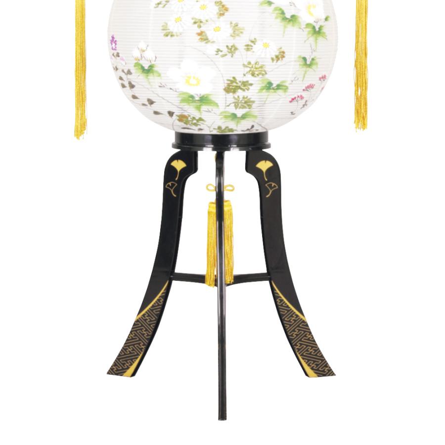 盆提灯 コンパクト ちょうちん 提灯 初盆 創作 モダン 綾型蒔絵絹絵入 プラスチック製 外火袋絹張り 電気コード式 ミニ かわいい 8406-11-410y 2025の画像