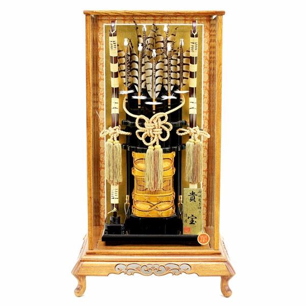 破魔弓 ケース飾り 破魔矢飾り 18号 貴宝 ガラスケース モダン 木目 デザイン ケース インテリアケース おしゃれ 初正月飾り 1212-18-750