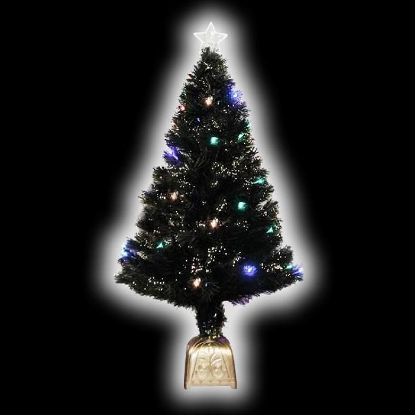 クリスマスツリー　ブラックファイバーツリー120ｃｍ（ブルーＬＥＤ20球付） 