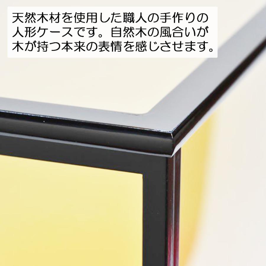 人形ケース ガラス人形ケース 幅 間口50奥行35高50cm(ガラス寸法）内計り ガラスケース 雛人形ケース 五月人形ケース 戸付 スワリ35 黒_6