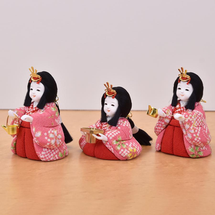 在庫即納 雛人形 ひな人形 お祝い 木目込み 丸型 台付き さくらこ 15人飾り オリジナル ミニ段飾り コンパクト かわいい おしゃれ 小さい おひな様　