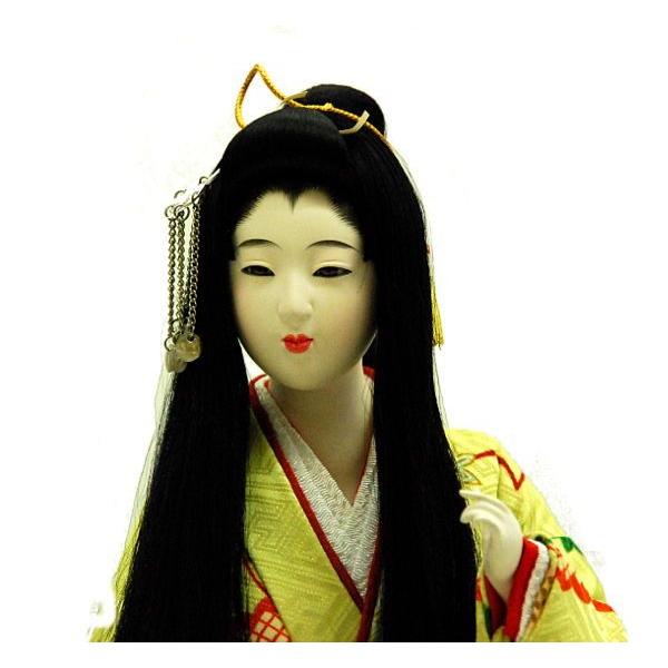 古い日本人形 元賀章介作 12号(尺二)正絹手描 松に折り鶴 市松人形 増村人形店