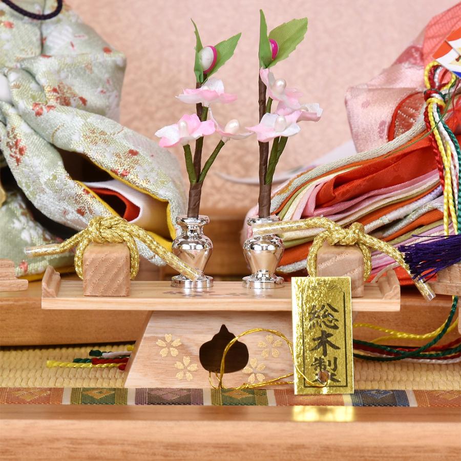 コンパクト親王飾り　純桜 雛人形 コンパクト お祝い 収納飾り 遥 ひな人形 親王飾り お雛様 木目