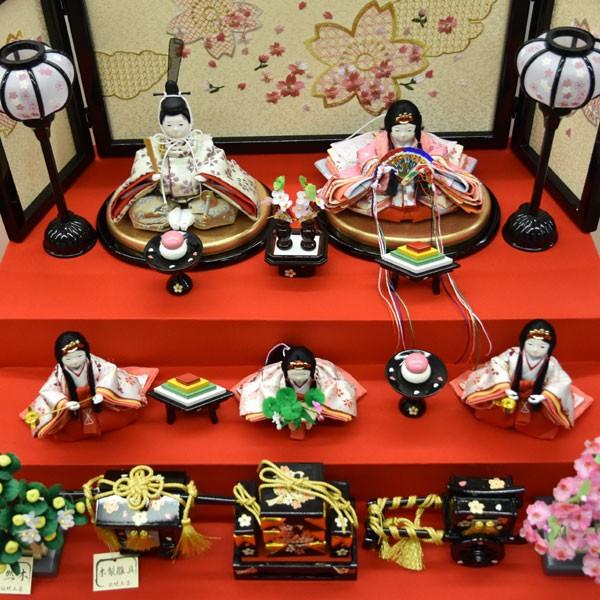 雛人形 コンパクト ひな人形 5人飾り 3段飾り ミニ お雛様 JIN雛